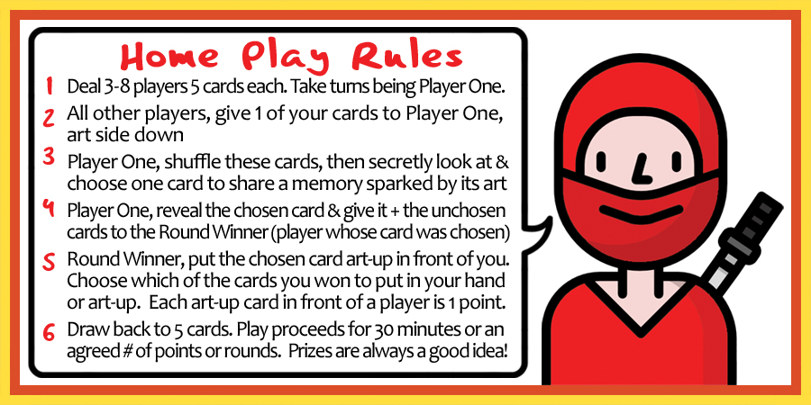 Home Play Rules for Ninja Nate's Naughty-Nerdy Storytime! Card Game