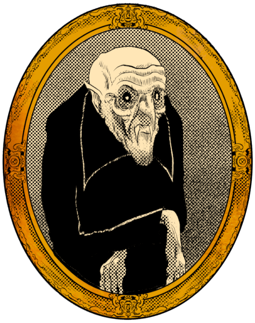 Portrait of a creepy vampire