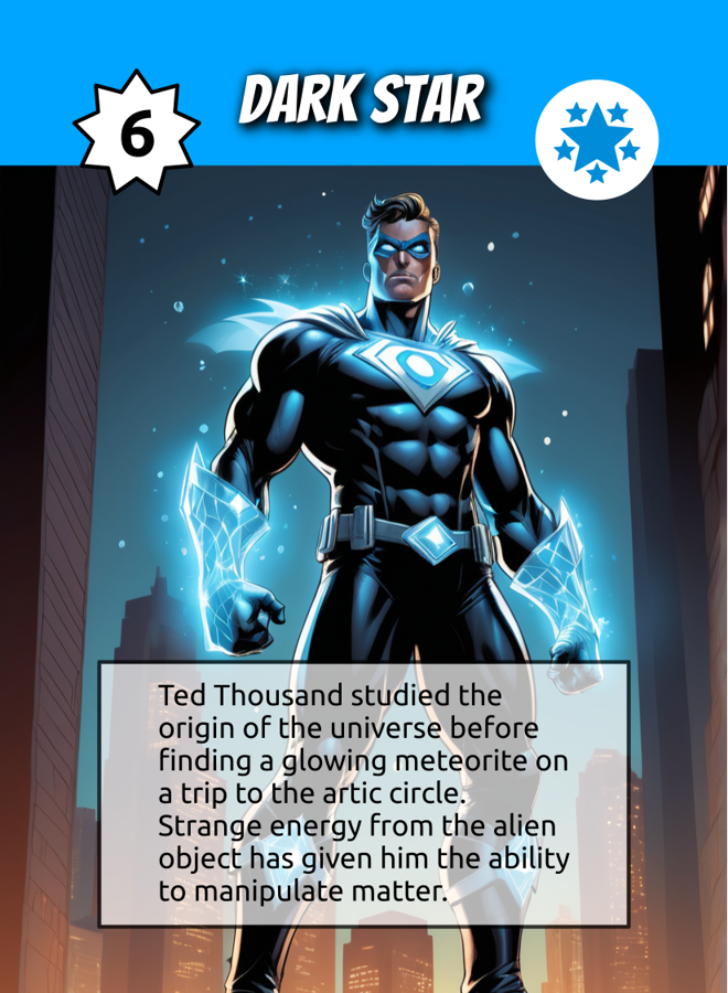 Dark Star Superhero Card